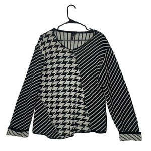 Roni Rabl S/M Asymmetrical Sweater Lagenlook Boho Art to Wear Geometric Stripe